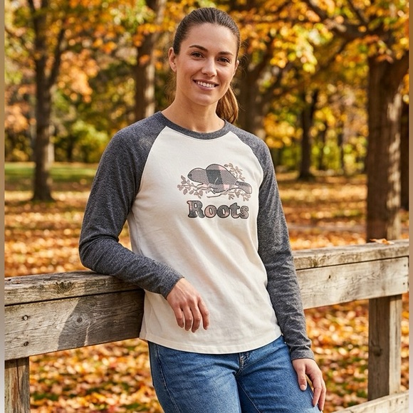 Roots Tops - Roots Long Sleeve Shirt in Gray and Cream